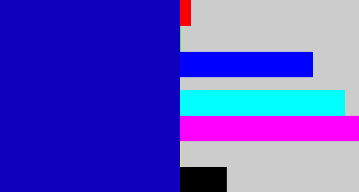 Hex color #1000bd - ultramarine