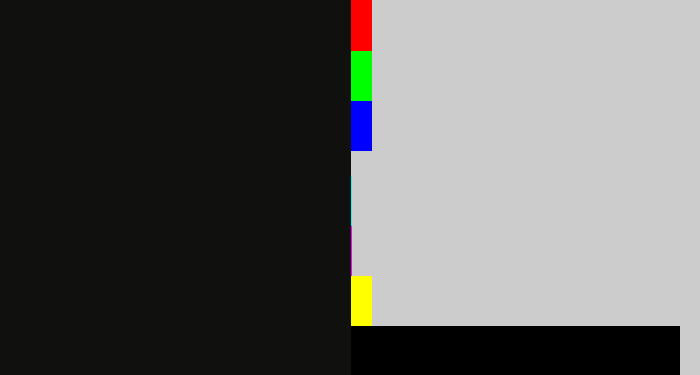 Hex color #10100f - almost black