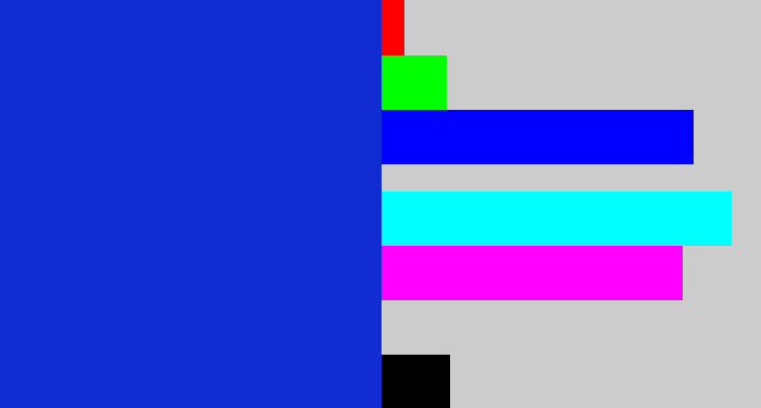 Hex color #102cd2 - blue