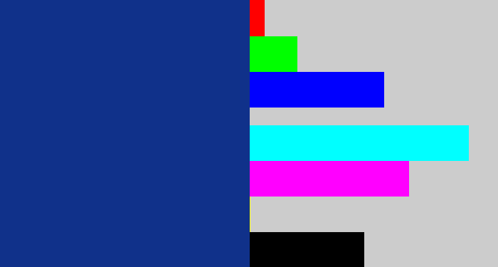 Hex color #10318a - darkish blue