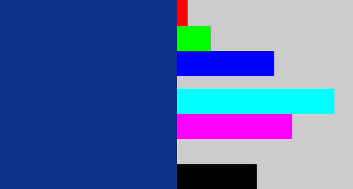 Hex color #10318c - darkish blue
