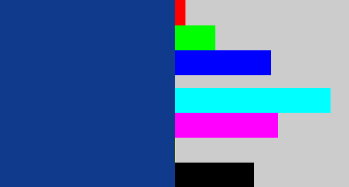 Hex color #103a8c - darkish blue