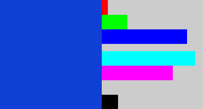 Hex color #103fd5 - blue