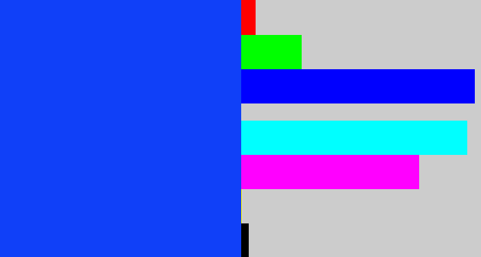 Hex color #1040f8 - vibrant blue