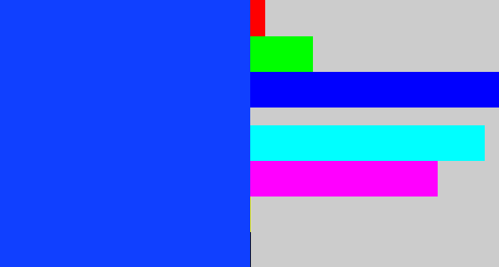 Hex color #1040ff - vibrant blue
