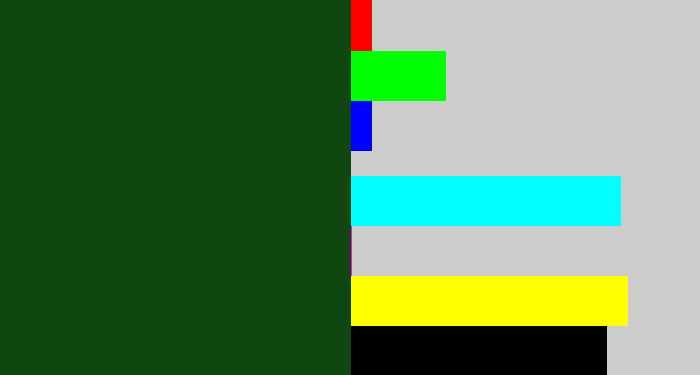 Hex color #10460f - forrest green