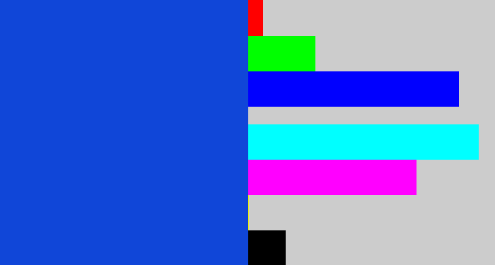 Hex color #1046d8 - blue