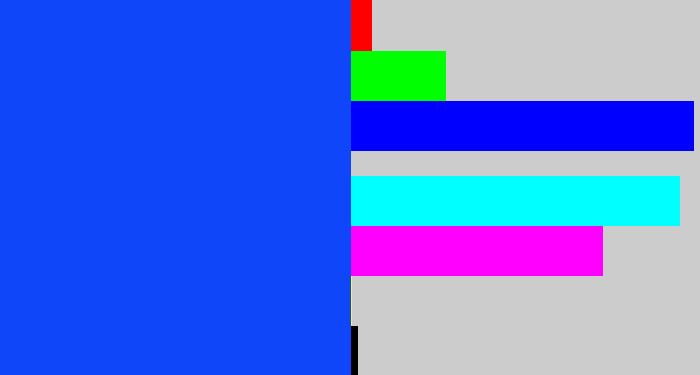 Hex color #1046f9 - electric blue