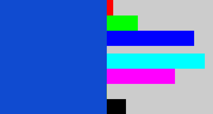 Hex color #104bd0 - blue