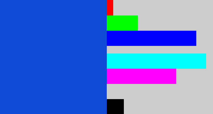 Hex color #104bd6 - blue
