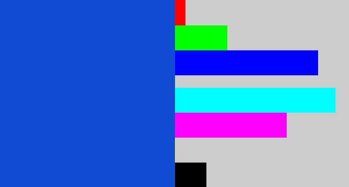 Hex color #104cd1 - blue