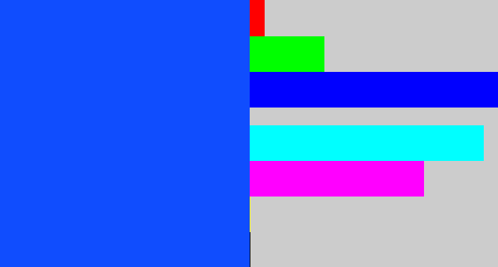 Hex color #104dfe - electric blue