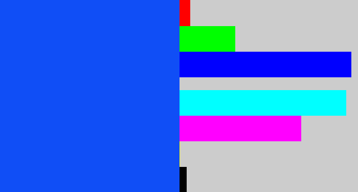 Hex color #104ef6 - electric blue
