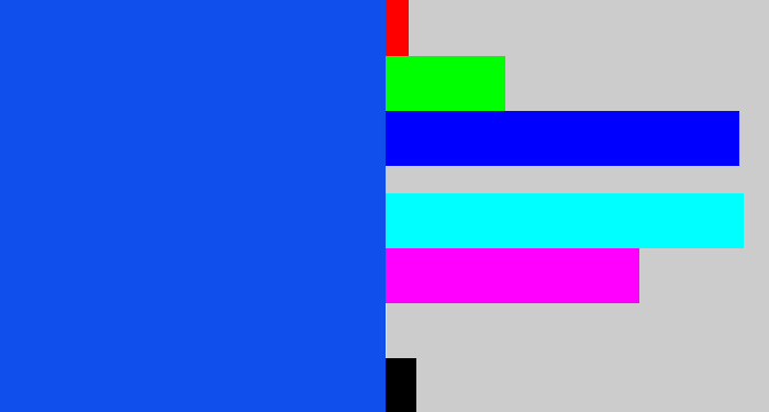 Hex color #104feb - azul