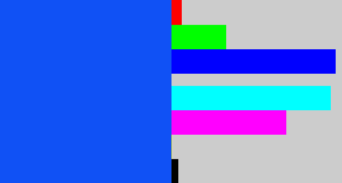 Hex color #1051f5 - electric blue