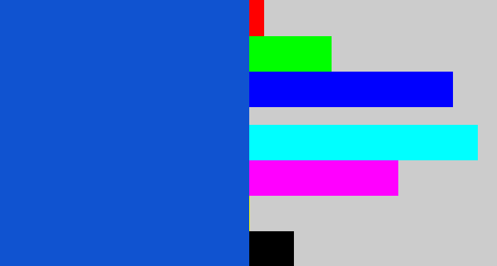 Hex color #1053d0 - blue