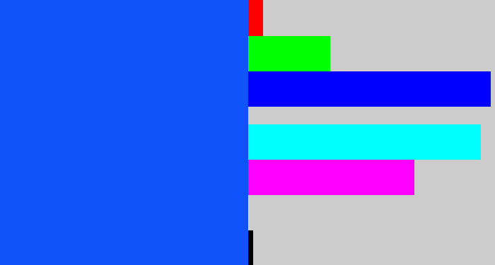 Hex color #1053fb - electric blue