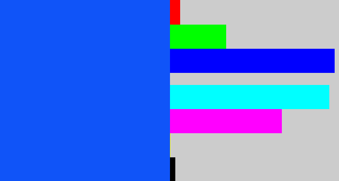 Hex color #1054f8 - electric blue