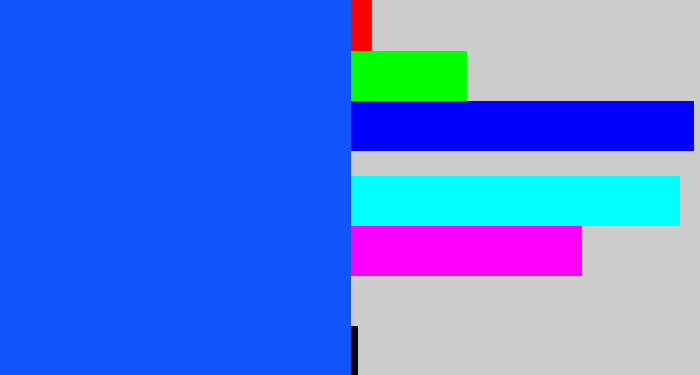 Hex color #1054fa - electric blue