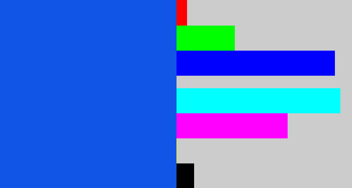 Hex color #1055e5 - azul