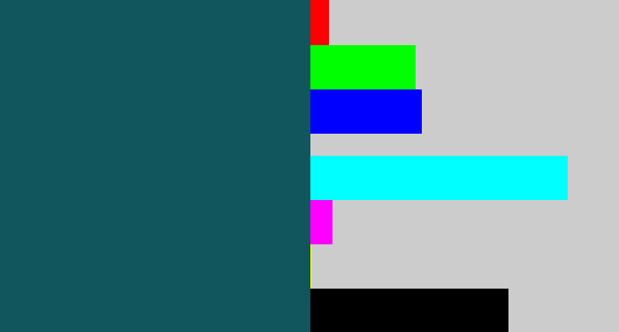 Hex color #10565c - dark turquoise