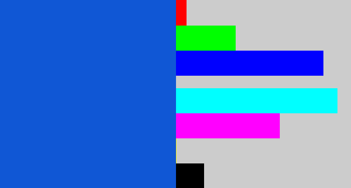 Hex color #1057d5 - blue