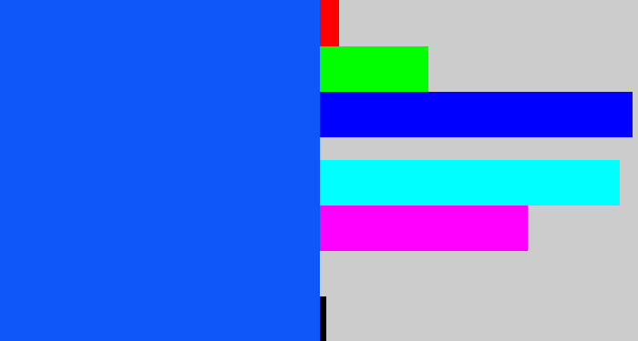 Hex color #1057fa - electric blue