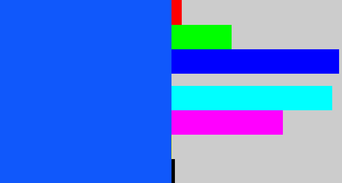 Hex color #1058fb - electric blue