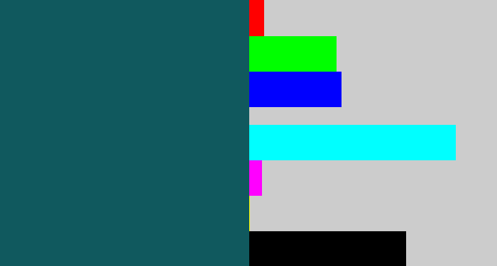 Hex color #10595e - dark turquoise