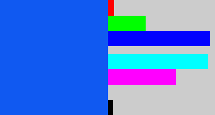 Hex color #1059f1 - azul