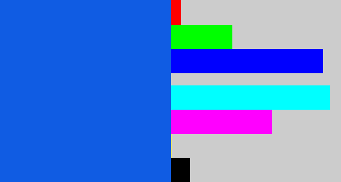 Hex color #105ce3 - azul