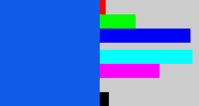 Hex color #105ce8 - azul
