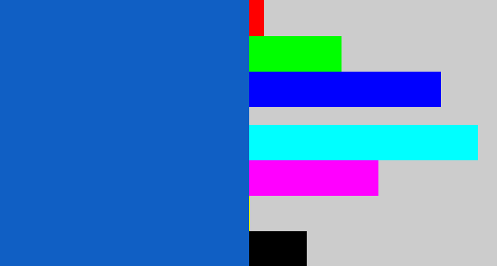 Hex color #105fc4 - mid blue