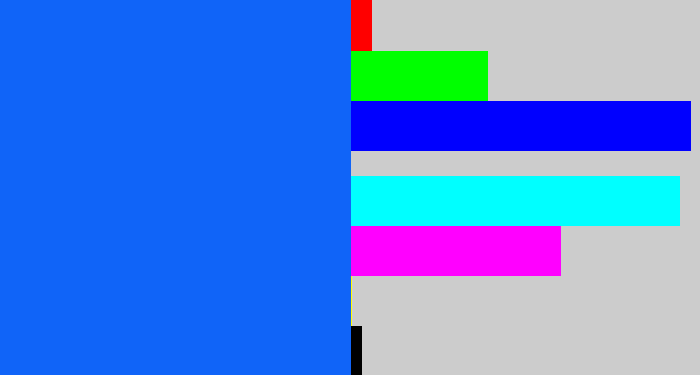Hex color #1064f8 - bright blue