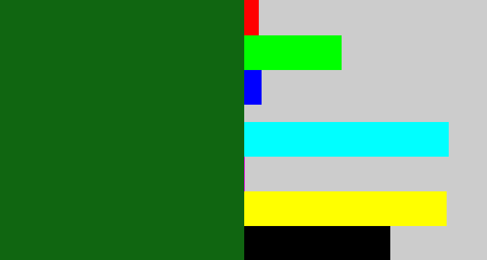 Hex color #106611 - deep green