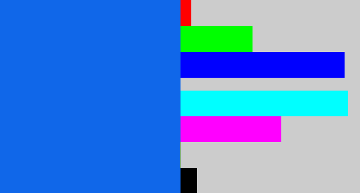 Hex color #1067e9 - cerulean blue