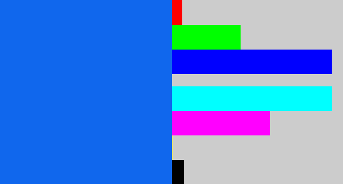 Hex color #1067ed - cerulean blue