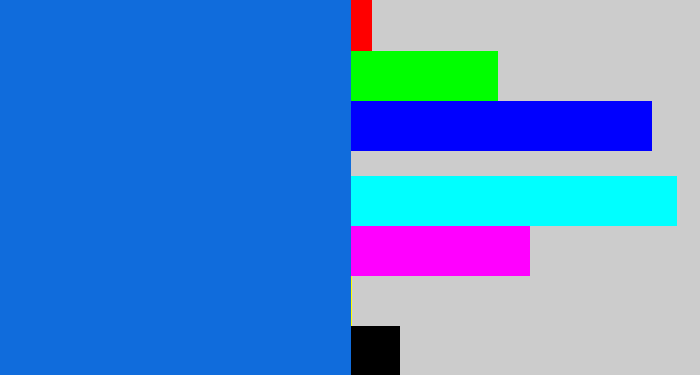 Hex color #106cdc - cerulean blue