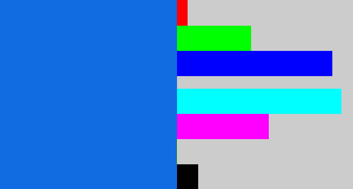 Hex color #106ce0 - cerulean blue