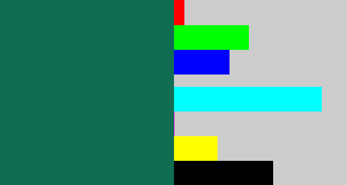 Hex color #106d52 - dark green blue