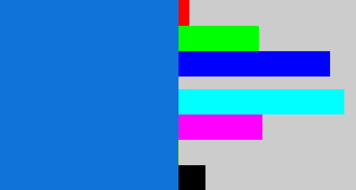 Hex color #1073da - cerulean blue