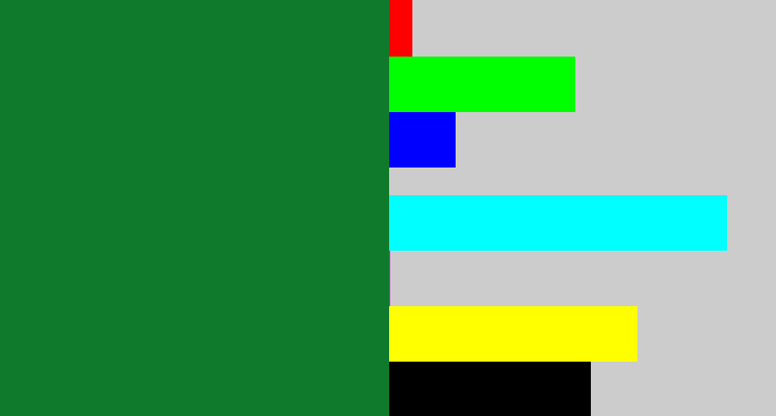 Hex color #107a2c - darkish green