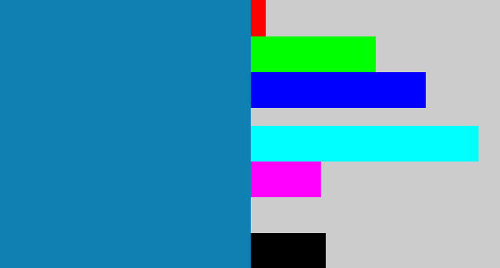Hex color #1080b3 - nice blue