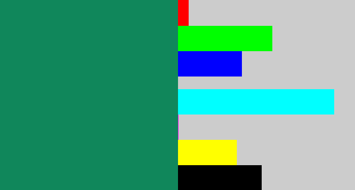 Hex color #10875b - dark sea green