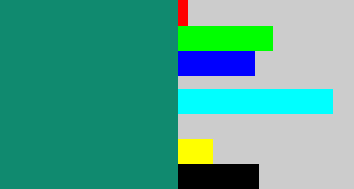 Hex color #108a6f - blue green