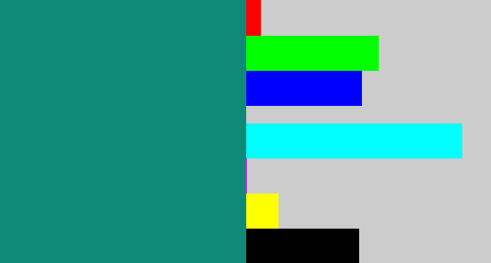 Hex color #108a78 - greenish blue