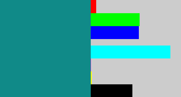 Hex color #108a88 - greenish blue