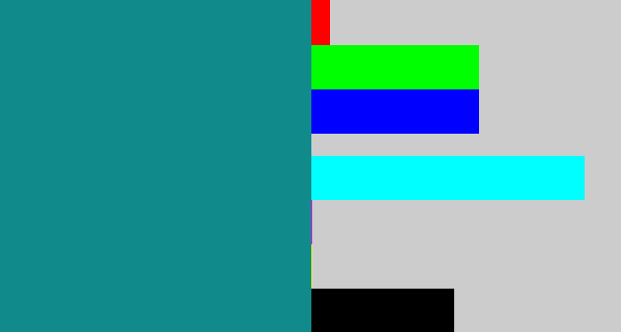 Hex color #108a8a - greenish blue