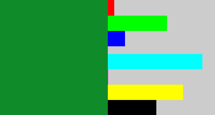 Hex color #108b2a - irish green