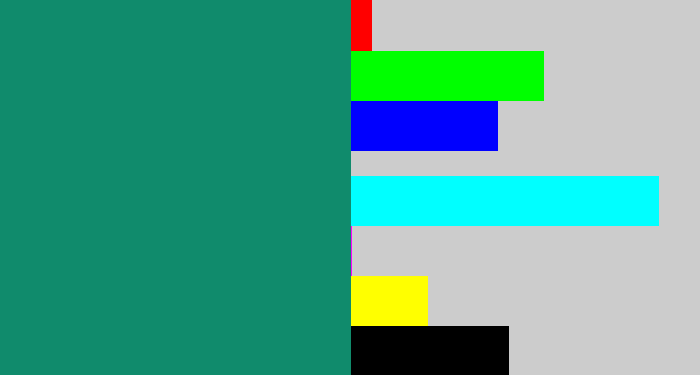 Hex color #108b6c - blue green